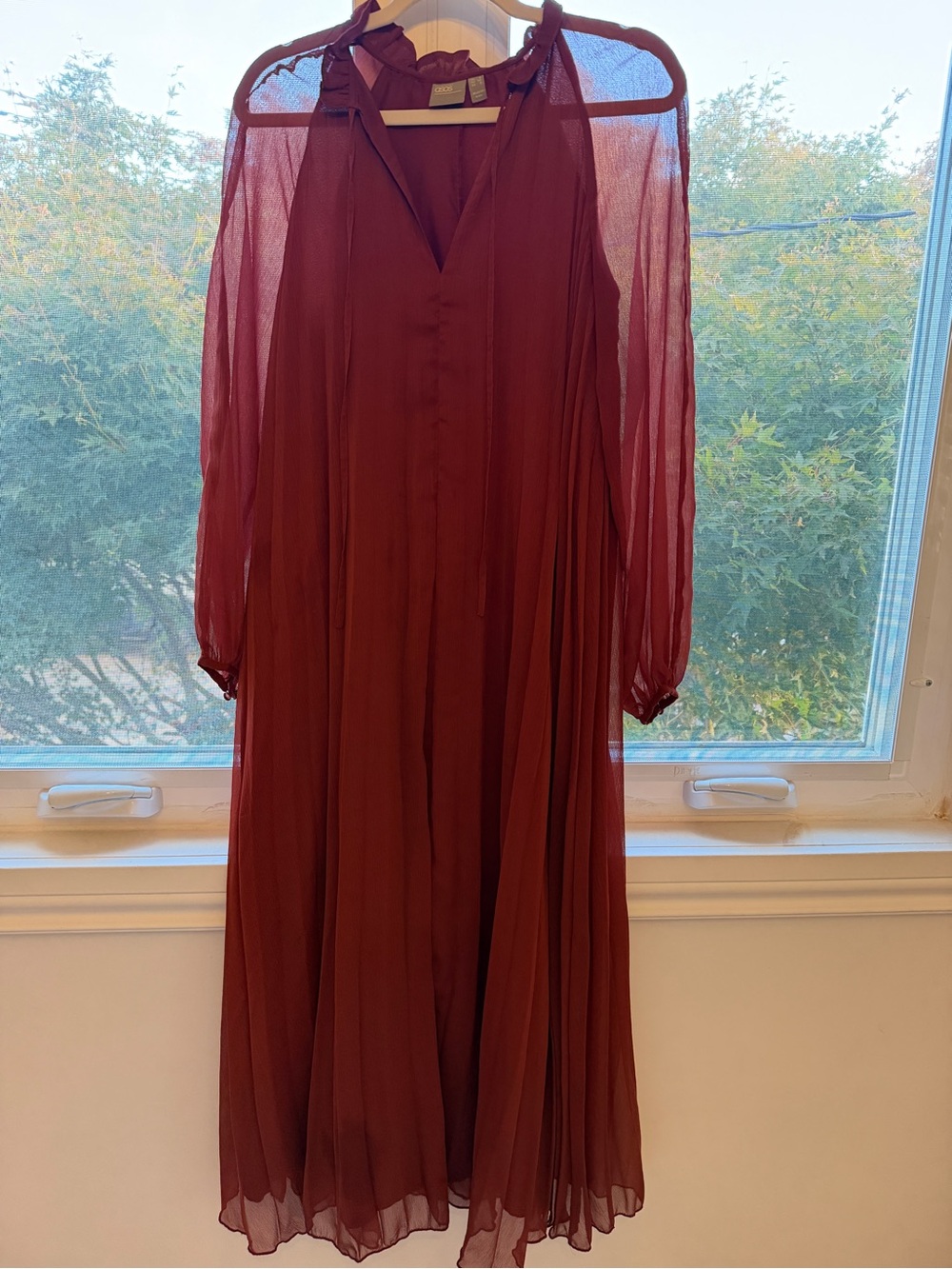 ASOS Sheer Long-Sleeve Maxi Dress